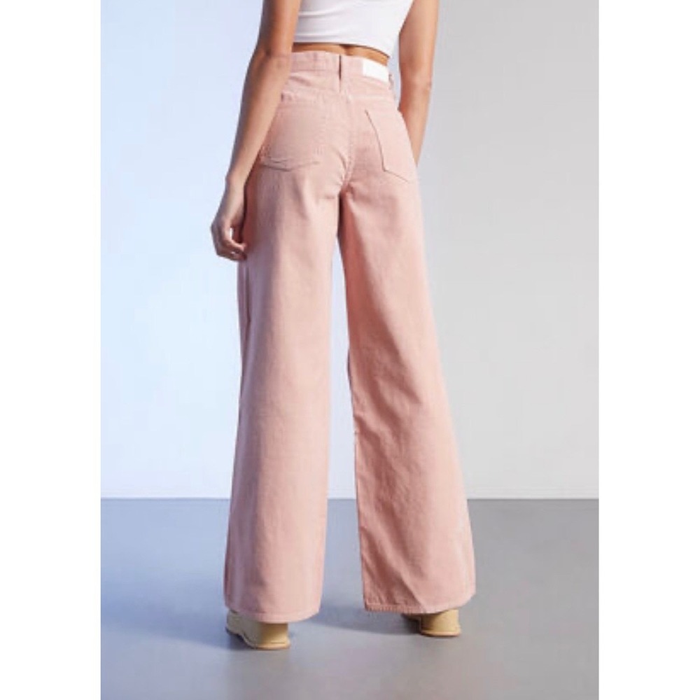 PacSun Pink Corduroy Wide Leg Pants Women 28 Skater‎ 90s Hippie Balletcore NWOT